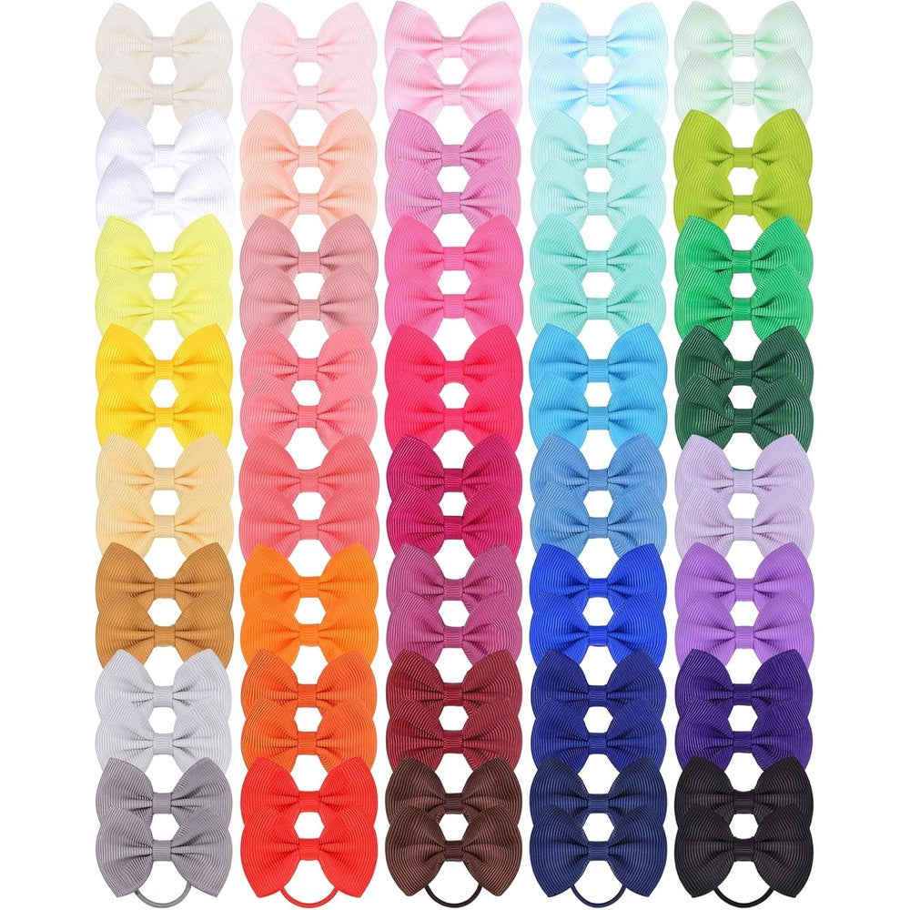 Choicbaby 80 piece baby hair ties with bows front view