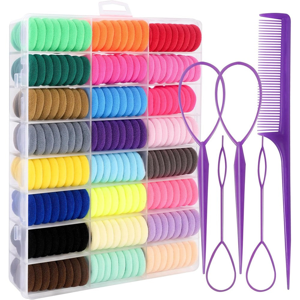 TaShow 360 piece baby hair ties set with organizer box front view