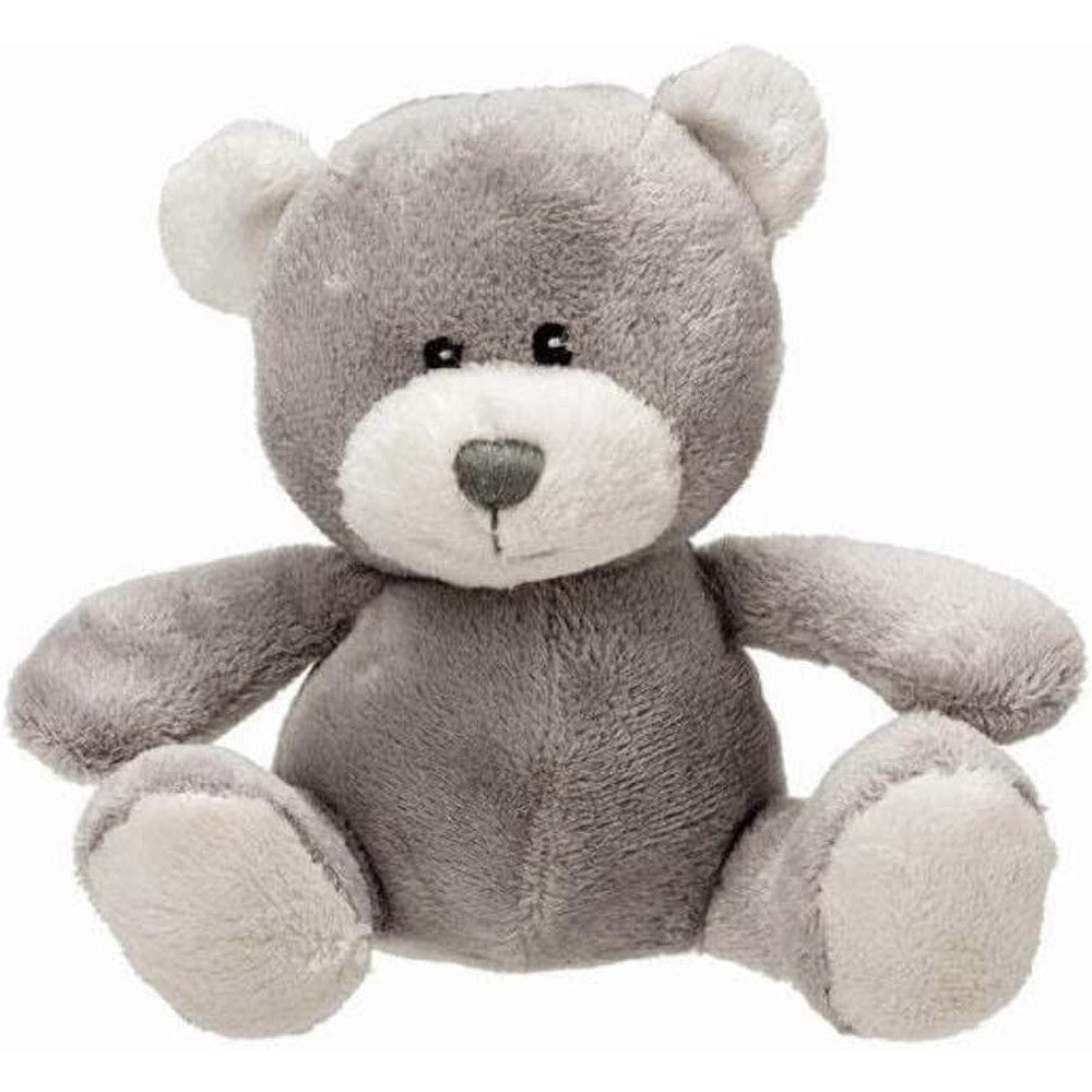 Suki Baby 80218 Baby Bundles Grey Bear front view soft plush toy
