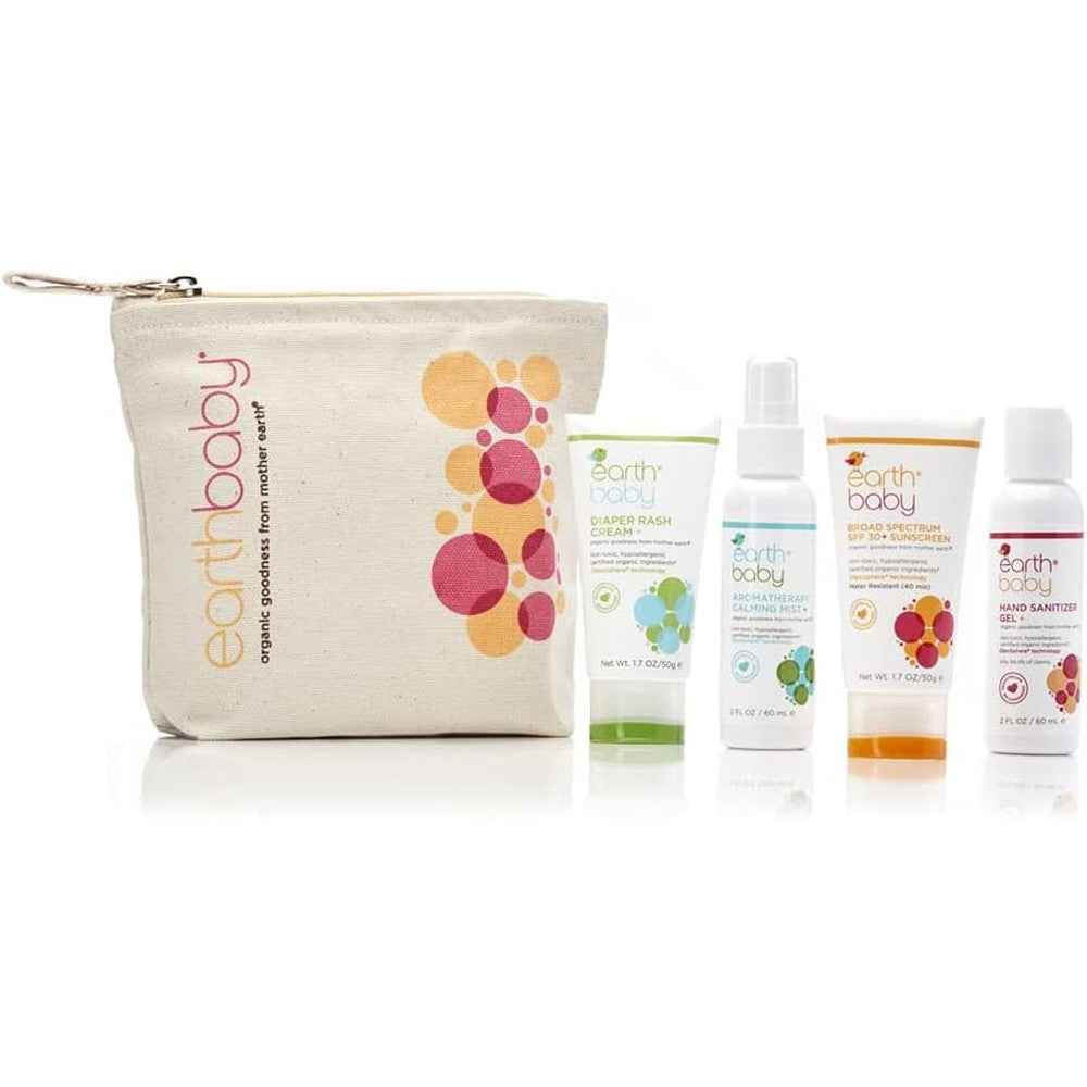 Earth Baby On-The-Go Kit Plus organic pouch front view