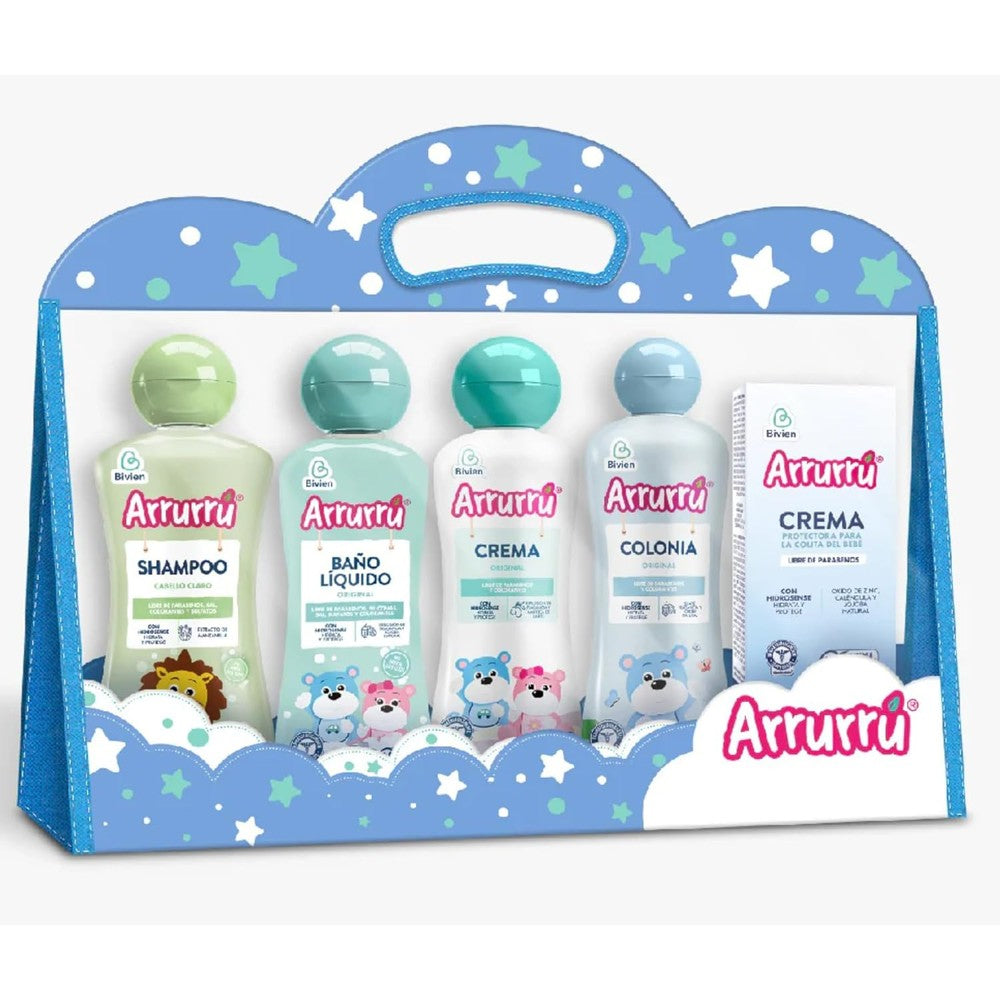 Arrurru Naturals Kit Abuelita Azul baby care set front view