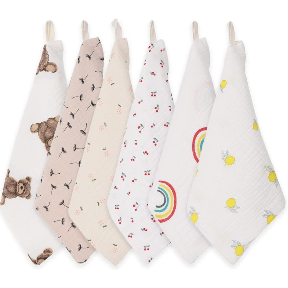 Norinori baby muslin washcloths 6 pack front view