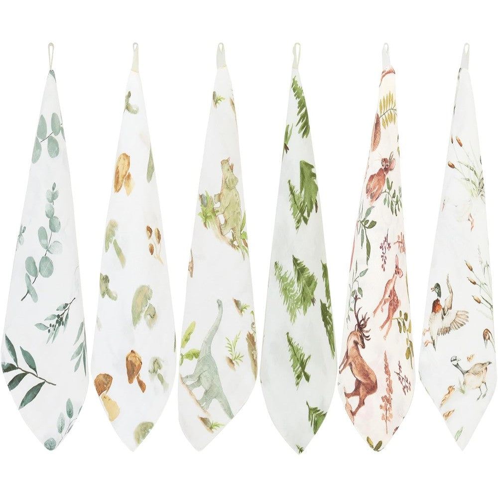 LifeTree 6 pack baby muslin washcloths front view