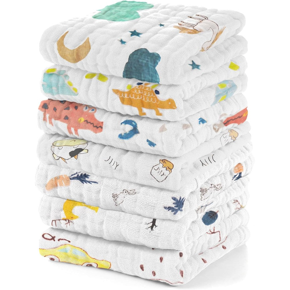 Emsaag Muslin Baby Washcloths pack of seven front view