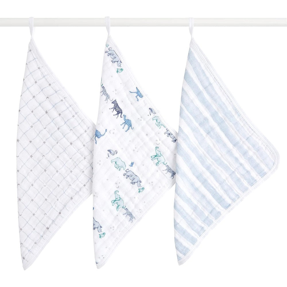 Aden + Anais Boutique Oversized Washcloth 3-Pack in Rising Star pattern front view