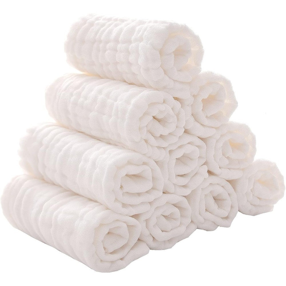 Vivana baby muslin washcloths 10 pack front view