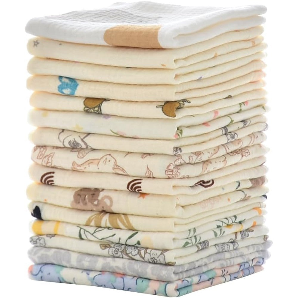 Mukin baby washcloths natural cotton 15 pack front view