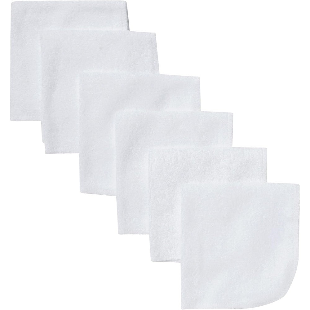 Gerber washcloth white 6 count set front packaging view