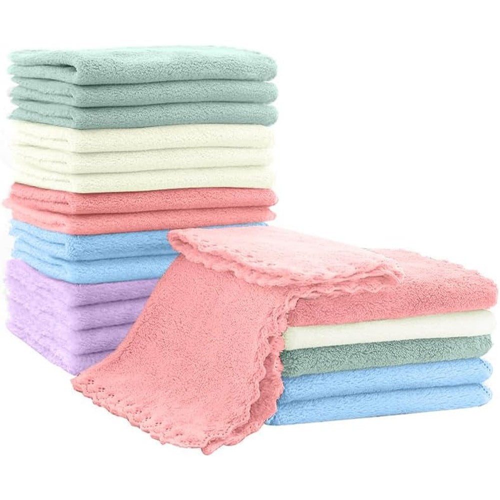 Mixcool 20 pack coral fleece baby washcloths front view