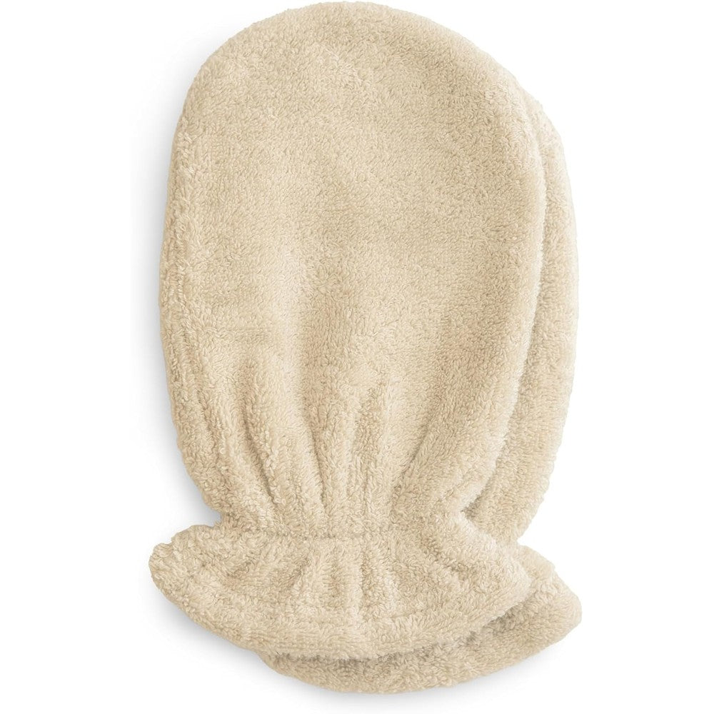 Mushie baby bath mitt organic cotton pack of 2 fog front view