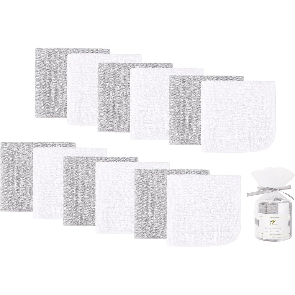 Bebe Favour 100% Cotton Baby Washcloths 12 Pack front view