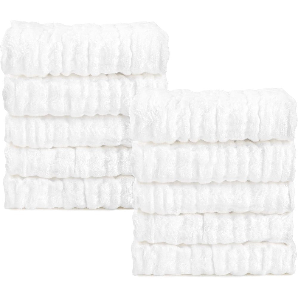 Aidea baby muslin washcloths 10 pack front view