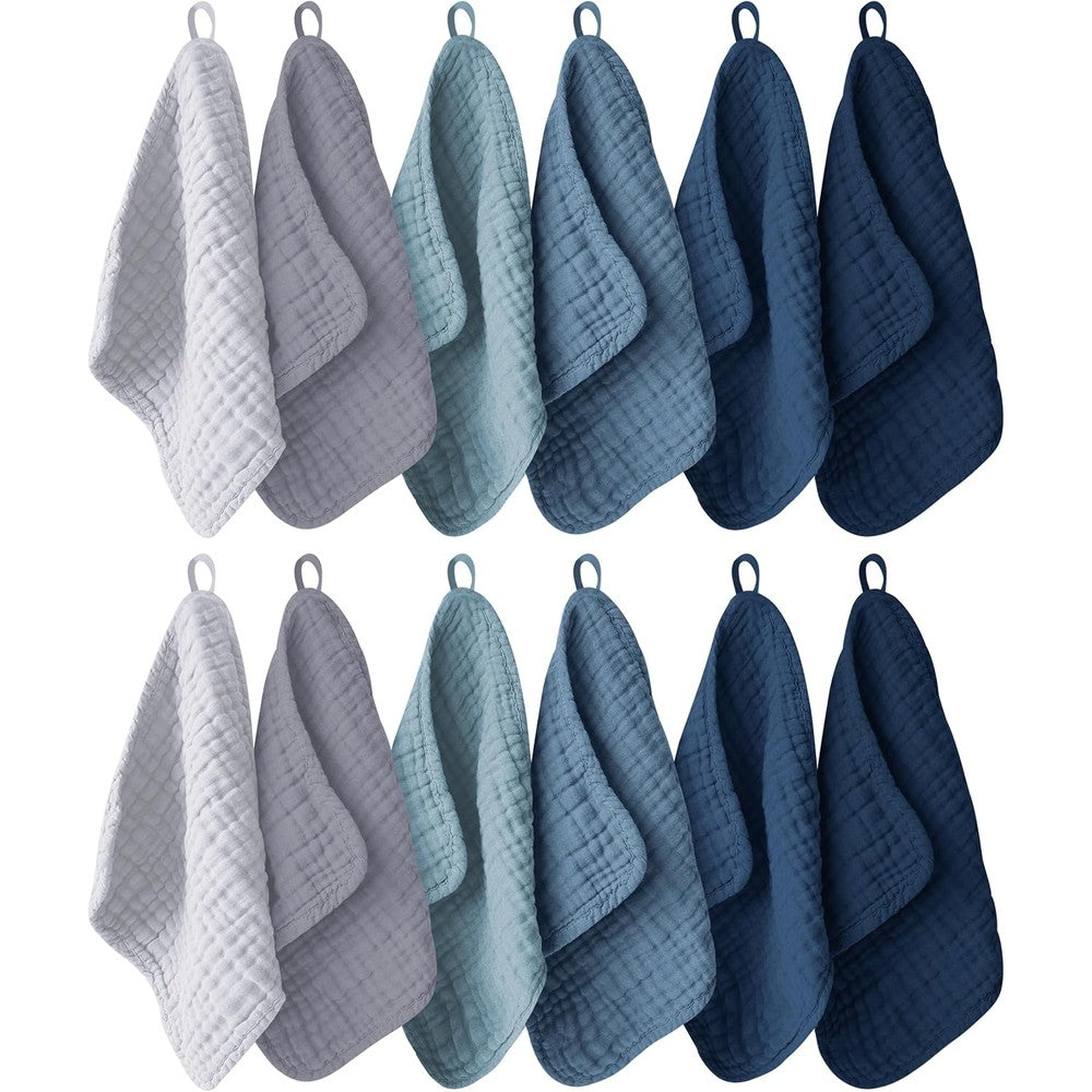 Ease Cubs 12 Pack Muslin Baby Washcloths front packaging view