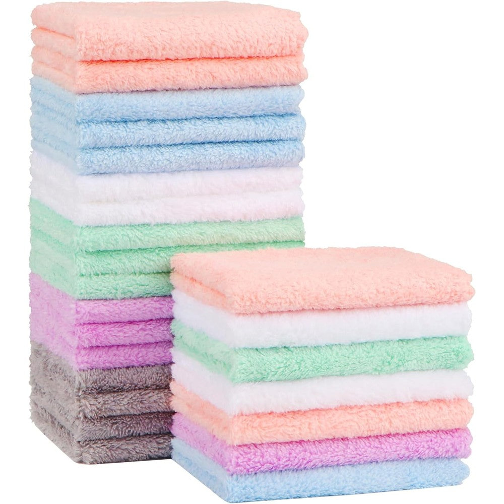 Orighty baby washcloths 24 pack front view soft coral fleece