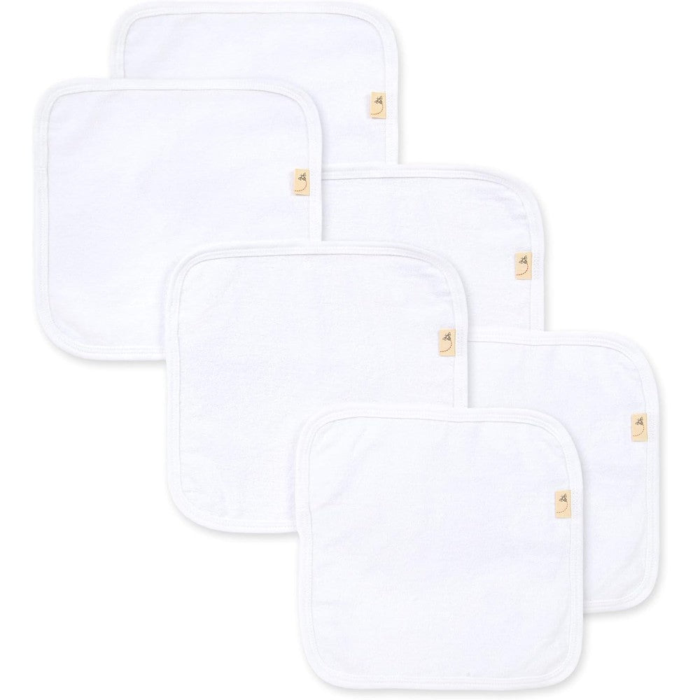 Burt's Bees Baby organic cotton washcloths 6 pack set front view