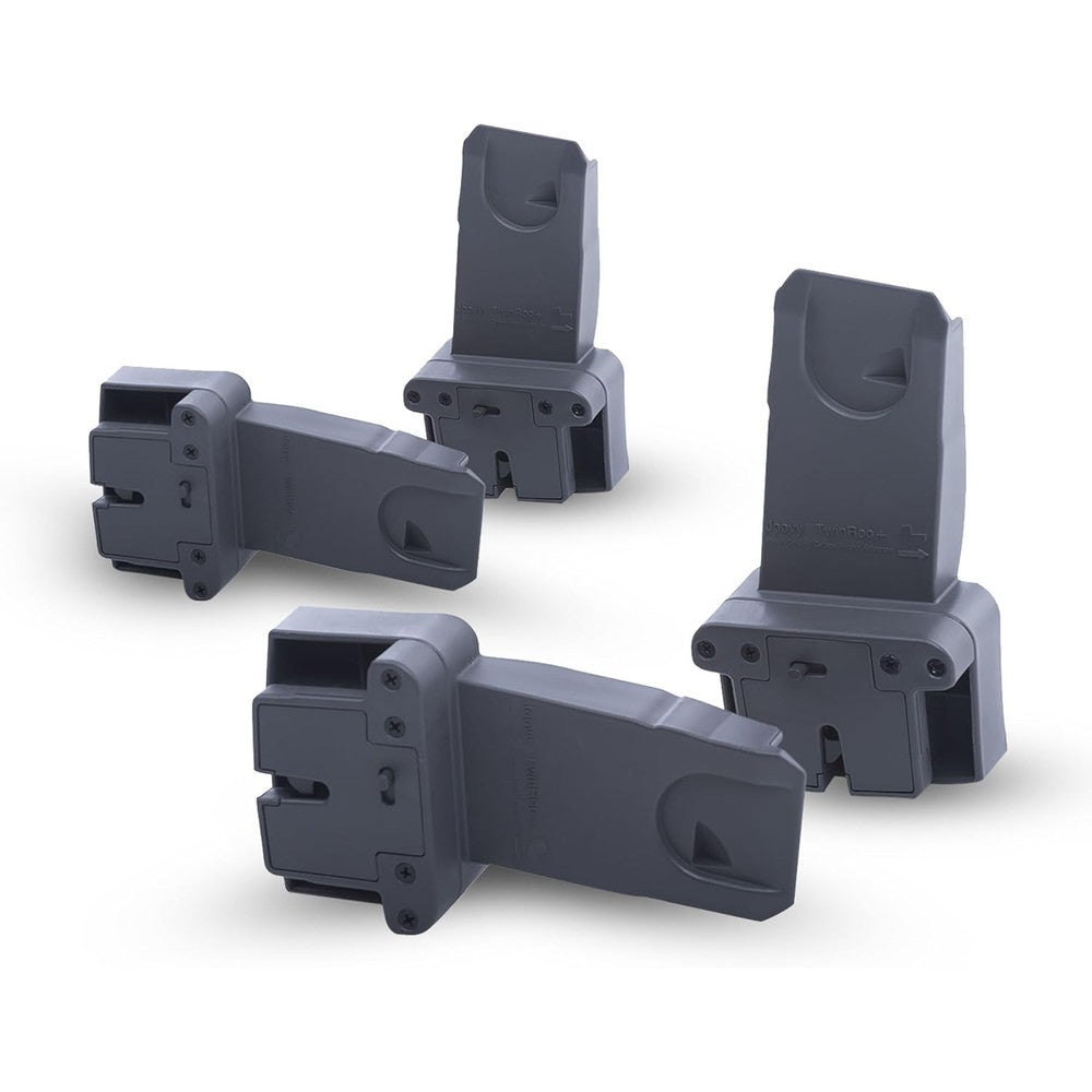 Joovy Twin Roo Plus Car Seat Adapter set grey front view