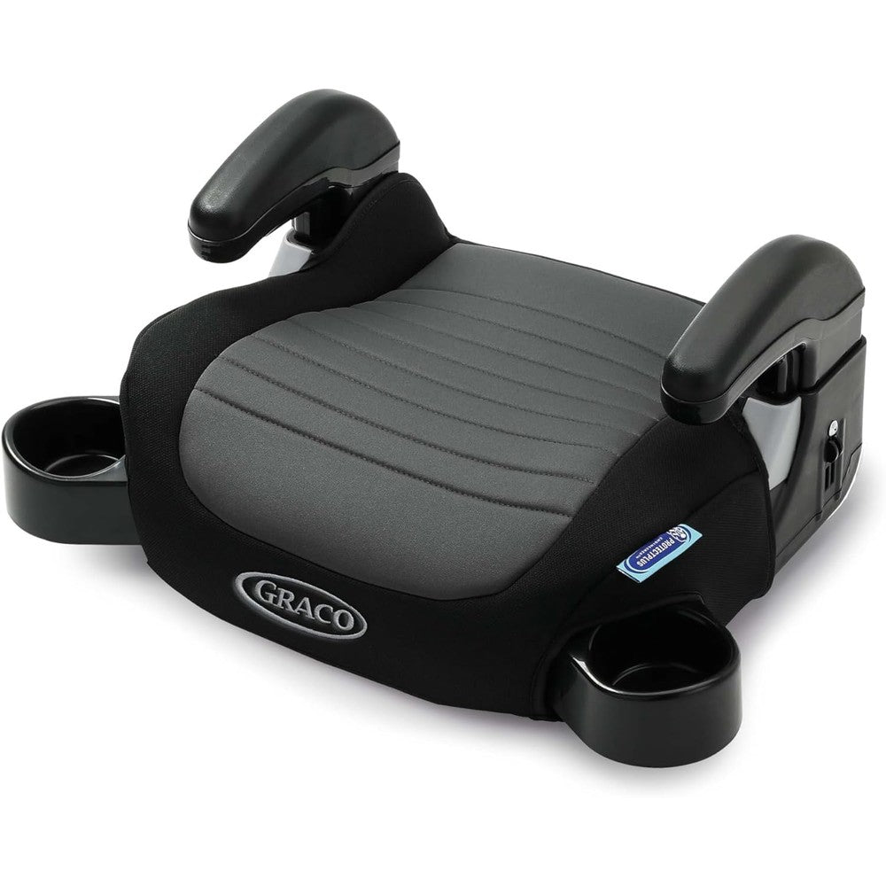 Graco TurboBooster 2.0 Backless Booster Car Seat Denton front view showing adjustable armrests.