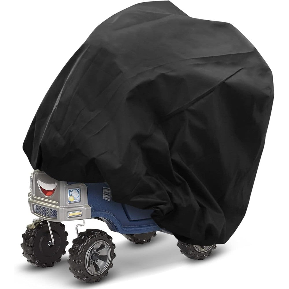 Tonhui waterproof cover front view protecting a toddler push car outdoors.
