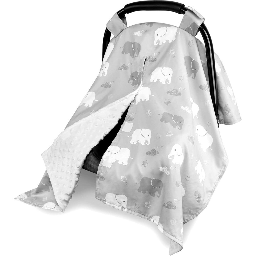 TANOFAR baby car seat cover grey elephant front view