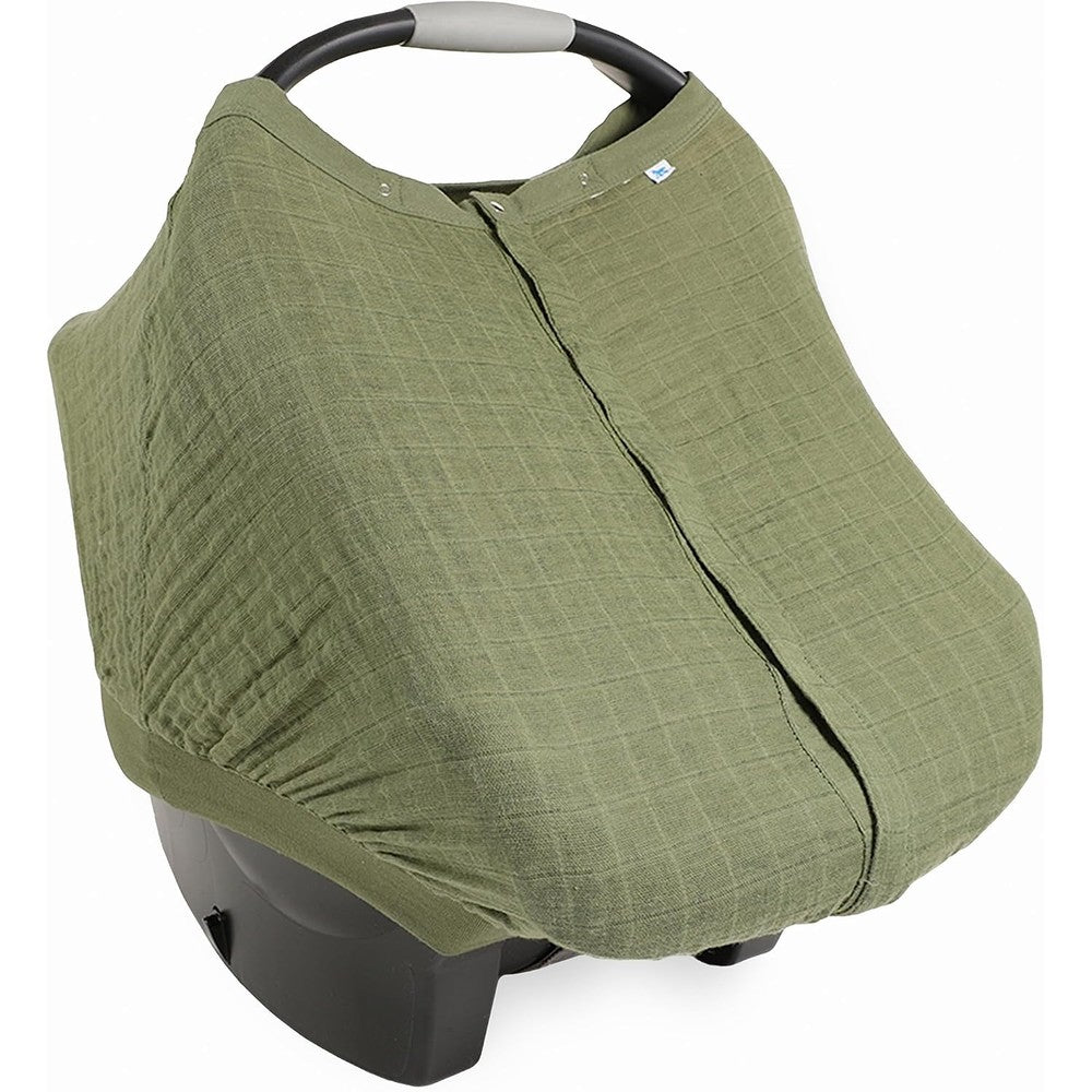 Little Unicorn baby car seat canopy fern front view premium baby travel cover