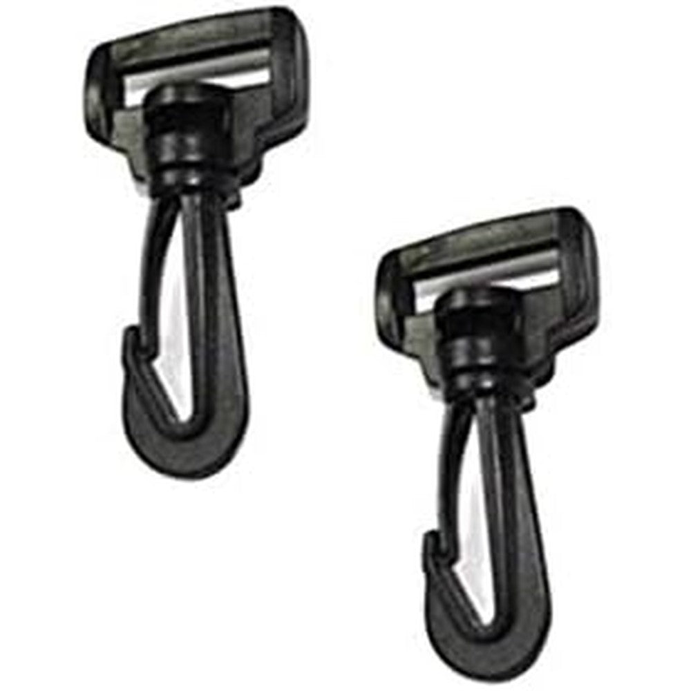 Ponini stroller safety harness hook clips pack front view showing durable black plastic swivel snap hardware.
