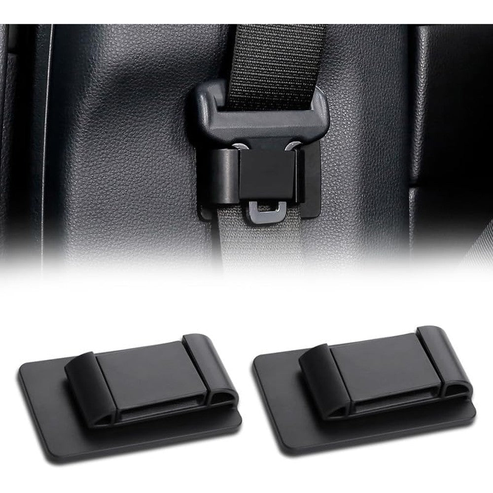 Tangaburu car interior seat belt holder front view showcasing the classic black stabilizer clip design.