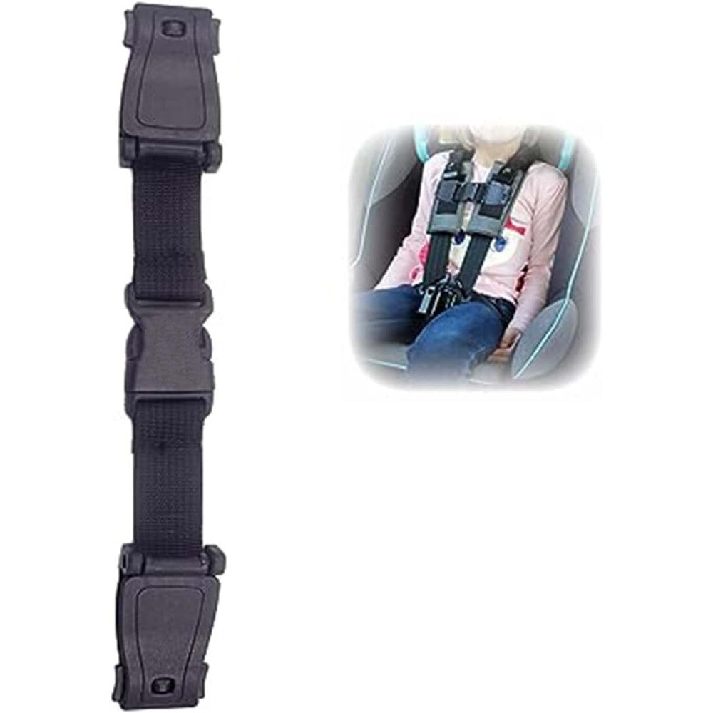 Dogxiong universal seat chest harness clip front view showing the secure black plastic dual lock buckle