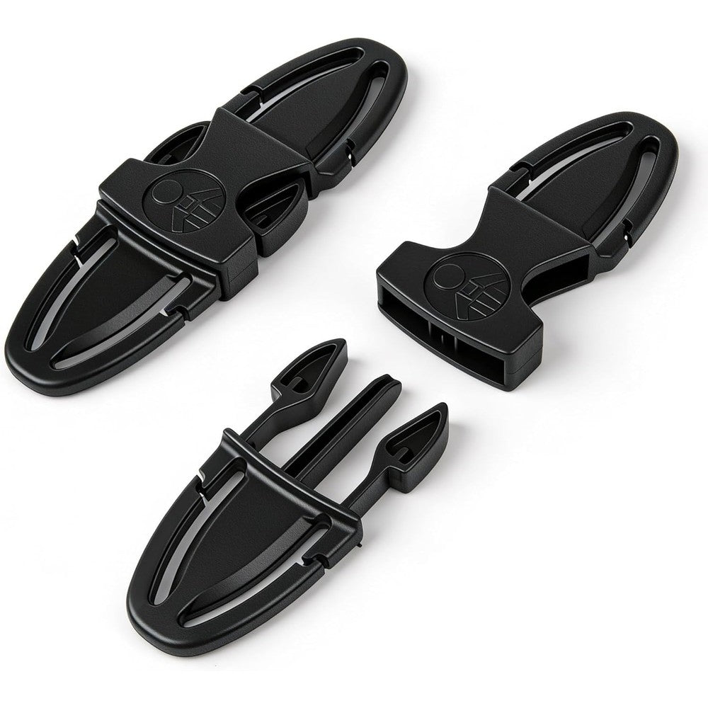 JHKLS universal child seat chest harness clip front view showing black anti-escape buckle lock for toddler safety.