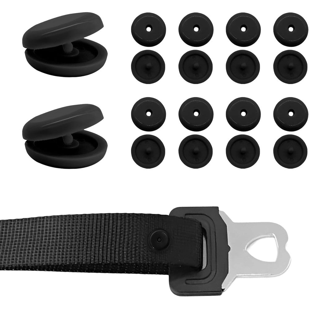 Ytfrl universal car seat belt button stop kit front view showing black plastic clips