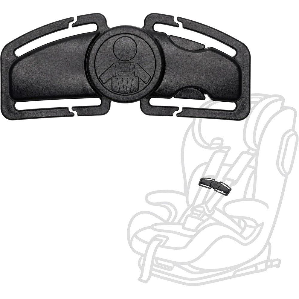 Bugaboo anti escape car seat buckle guard front view showing premium black plastic steel build
