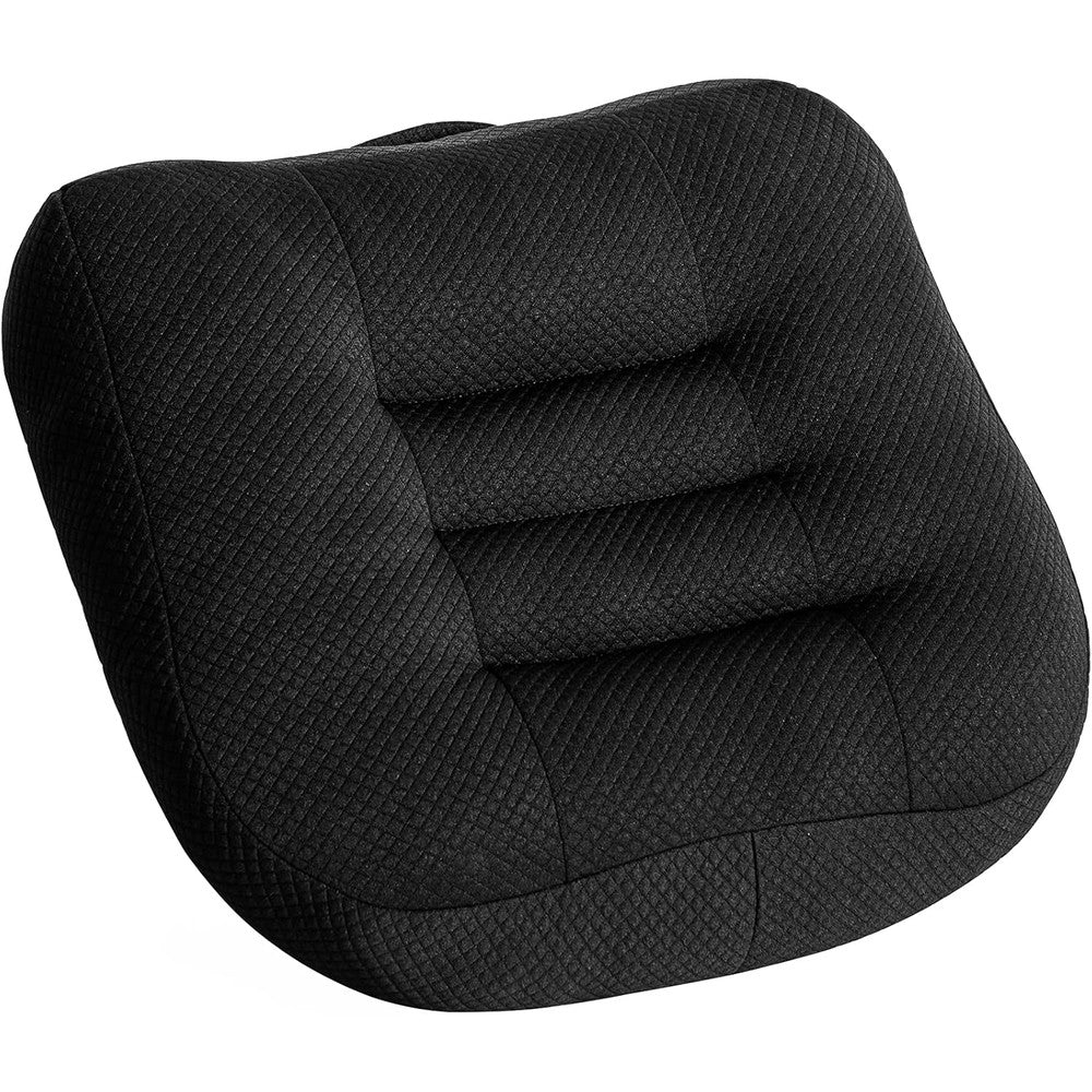 Cushion car booster seat cushion front view showing the black breathable mesh fabric and ergonomic groove design