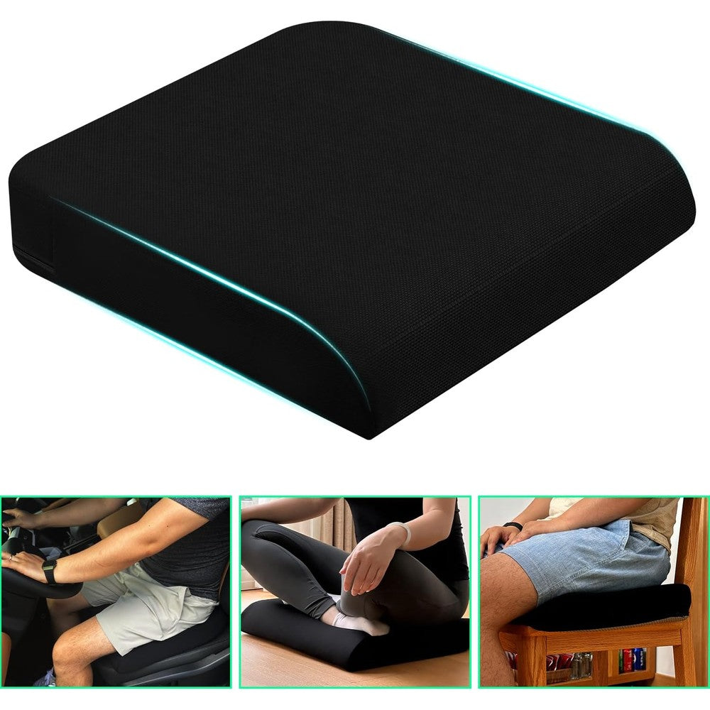 ClawsCover extra large memory foam seat cushion front view on an office chair for ergonomic support