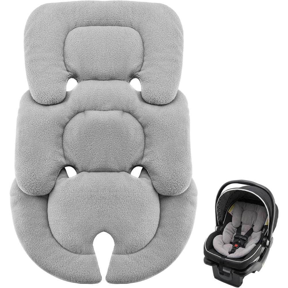 Ajrwiiy infant car seat insert front view showing grey soft plush side cushion for newborns.