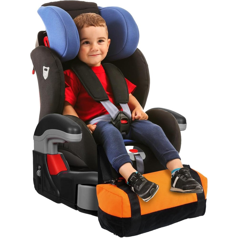 Aurya car seat foot rest for kids front view showing adjustable straps