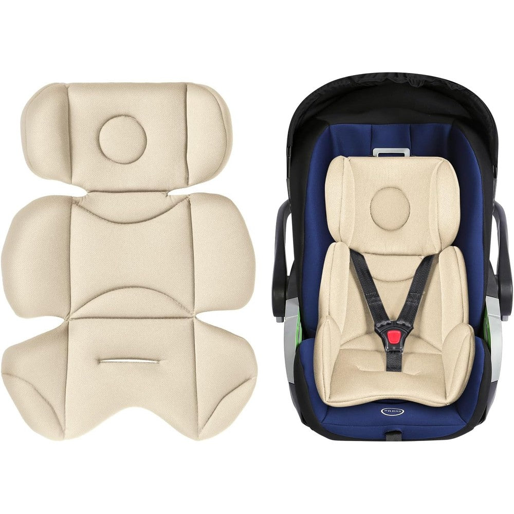 DUSHARKFUN infant car seat insert front view showing breathable mesh fabric
