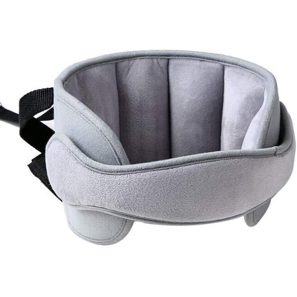 StoHua baby car seat head support band grey front view shown on a toddler car seat
