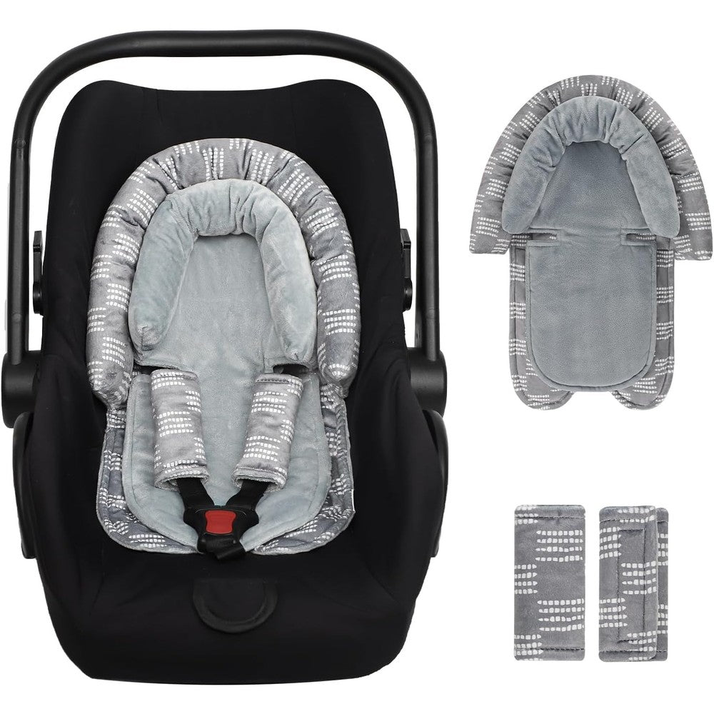 HNHUAMING infant car seat insert front view with gray geometric pattern