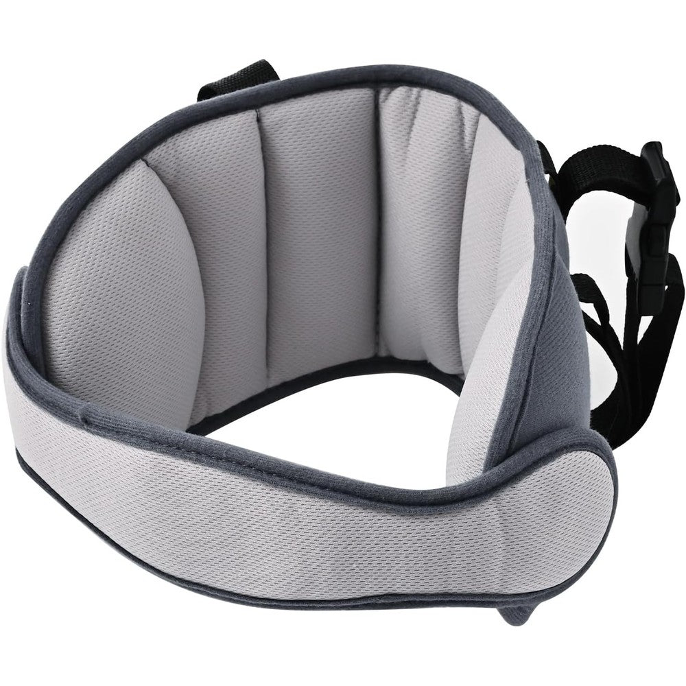 StoHua kids car seat head support band front view in dark grey on a child seat
