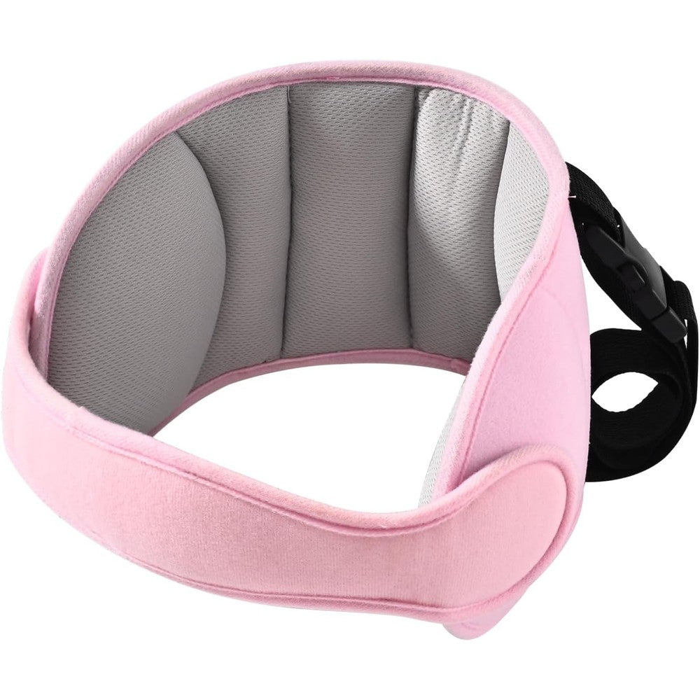 LETTON child car seat head support in grayish pink shown from the front view.