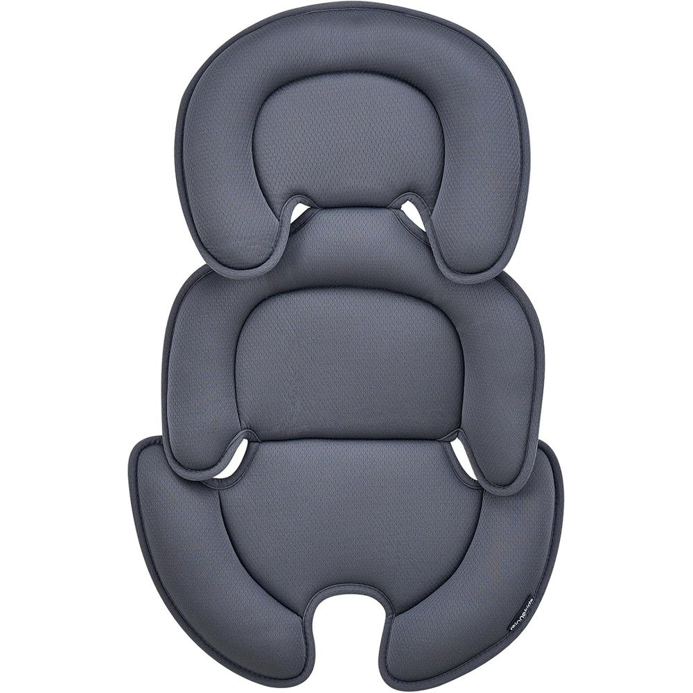 Innokids head and body support pillow infant car seat insert in grey front view showcasing thick padding