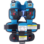 RideSafer Gen 5 travel vest car seat extra small blue front view showcasing safety belt guides