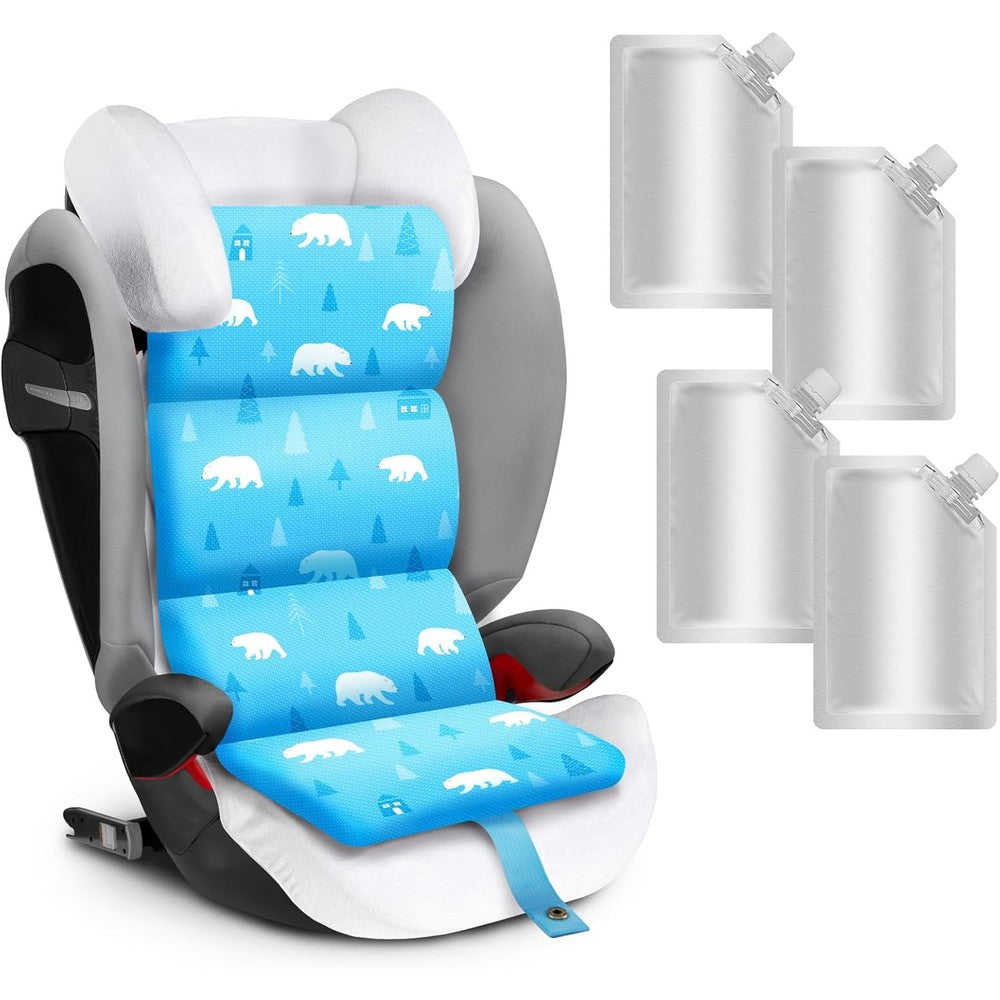 NNG baby car seat cooling pad with 4 ice packs front view
