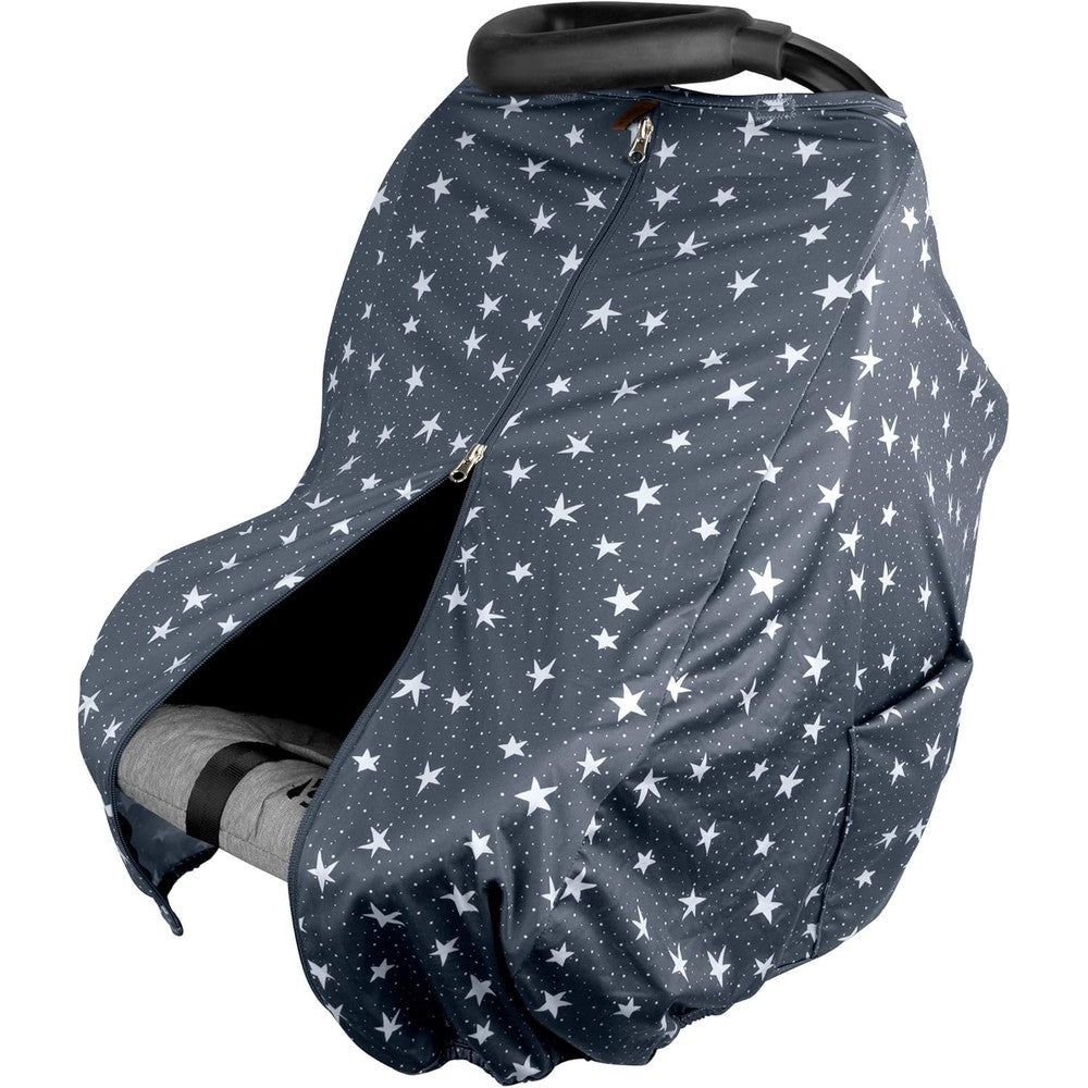 JJ Cole DreamGuard infant car seat canopy stars pattern front view