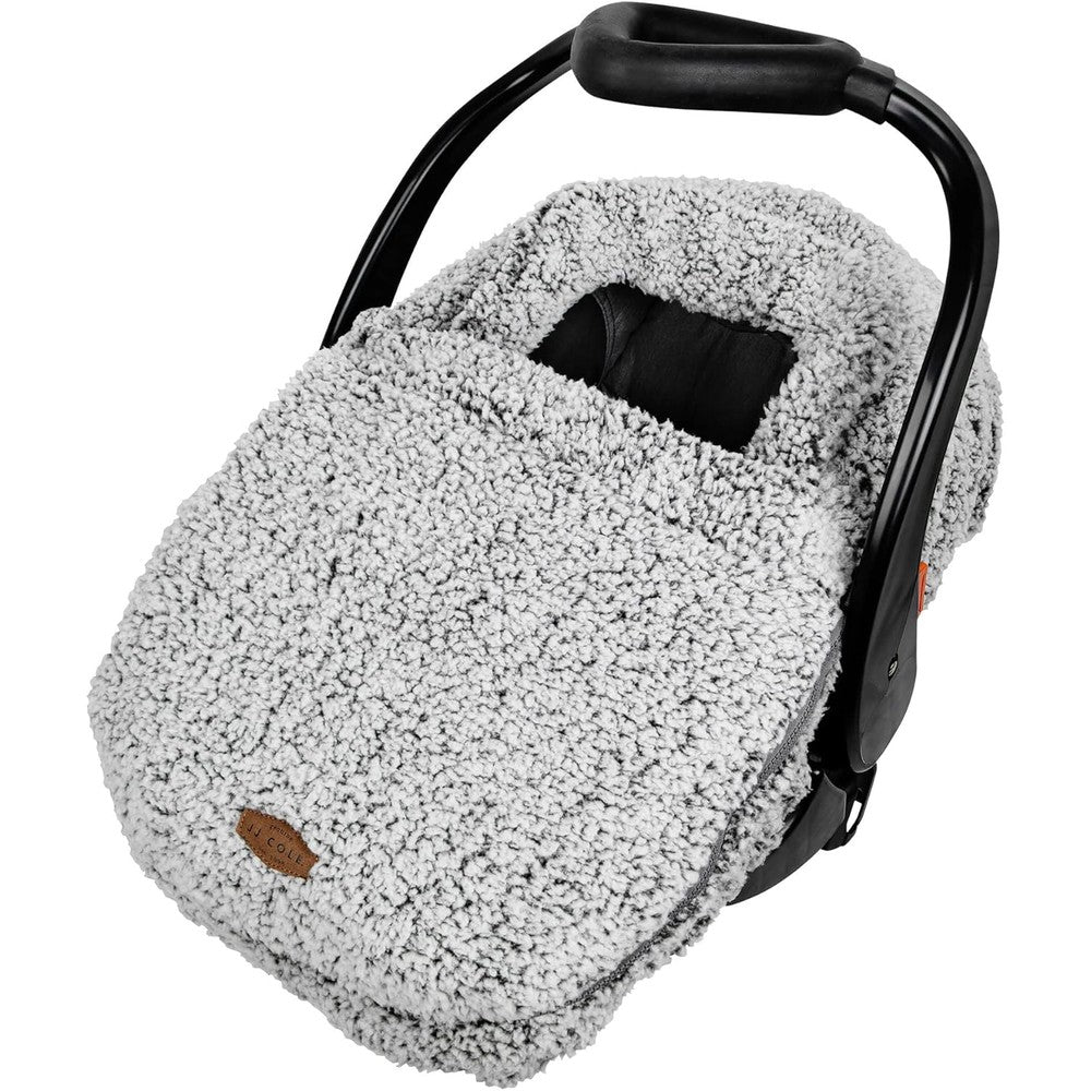 JJ Cole Cuddly Winter Baby Car Seat Cover Gray front view