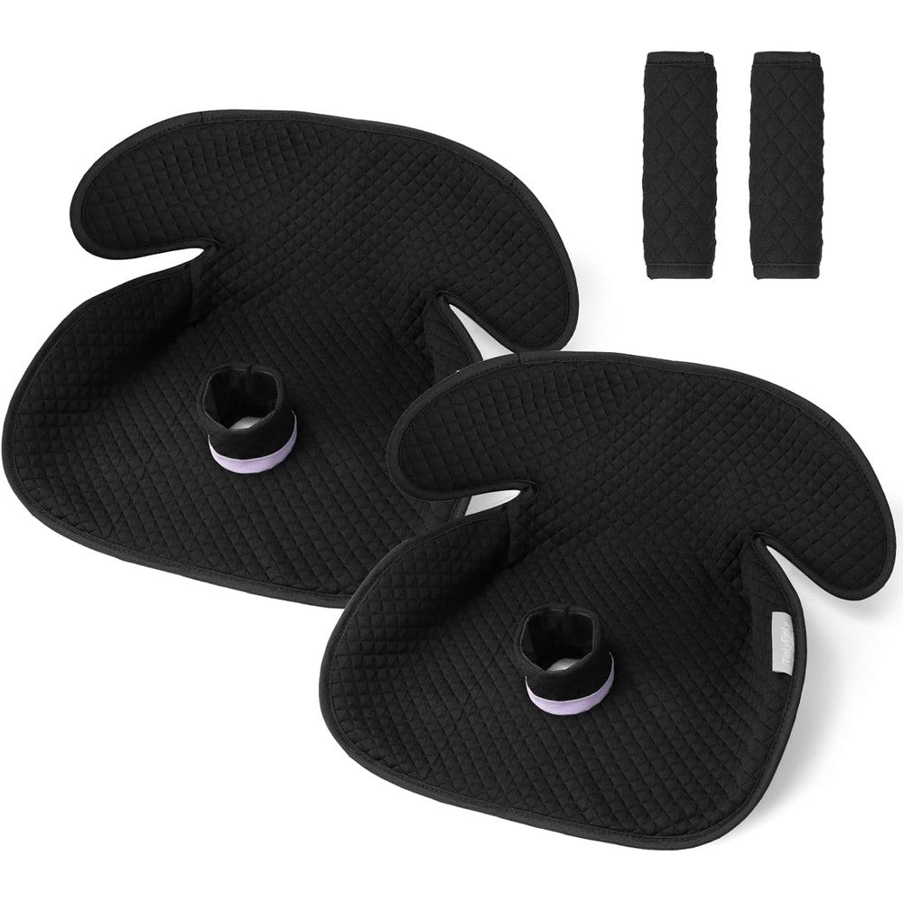 TinlyFinly 2 Pack Baby Potty Training Car Seat Protector black front view