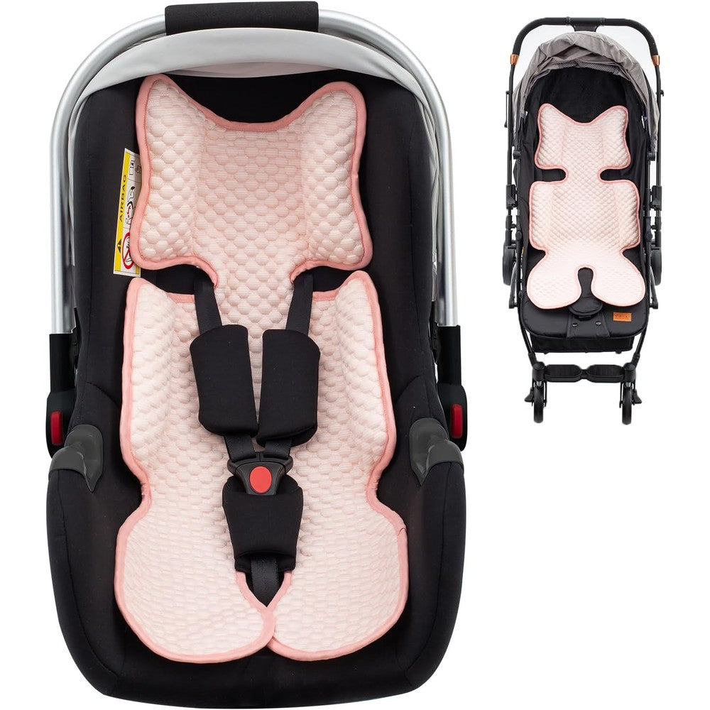 Kaseeous Baby Car Seat Cooling Pad front view with mink dot pattern