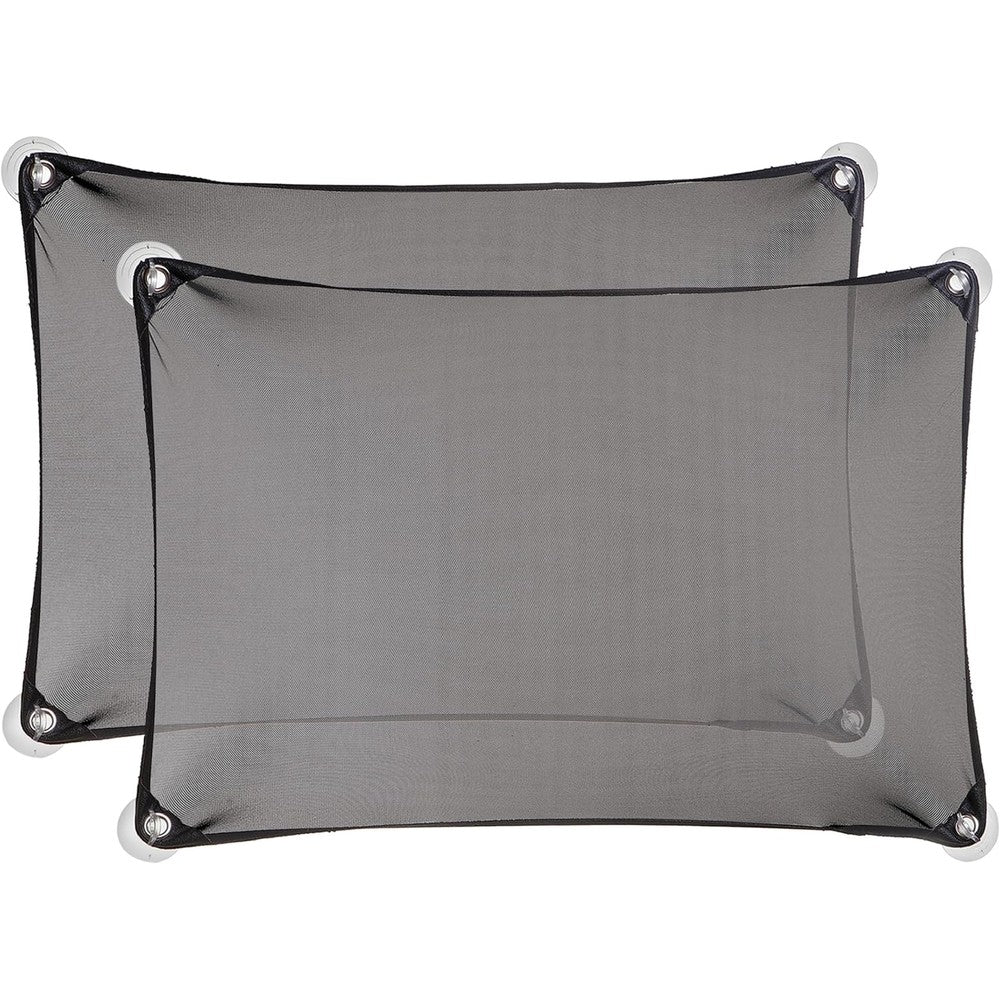 Dreambaby Adjusta Car Shade 2 Pack front view showcasing the black stretchable mesh fabric cover for baby protection.