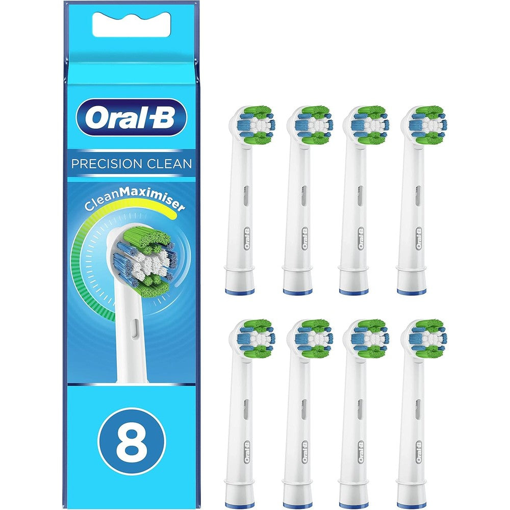 Oral-B Precision Clean replacement brush heads front view pack of eight