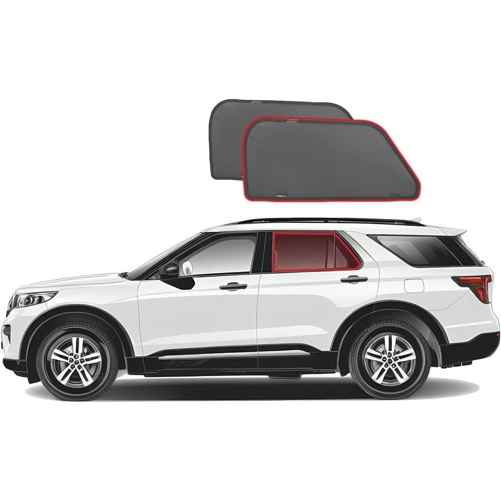 Snap Shades Ford Explorer 6th Generation rear window shades front view custom magnetic sun protection mesh
