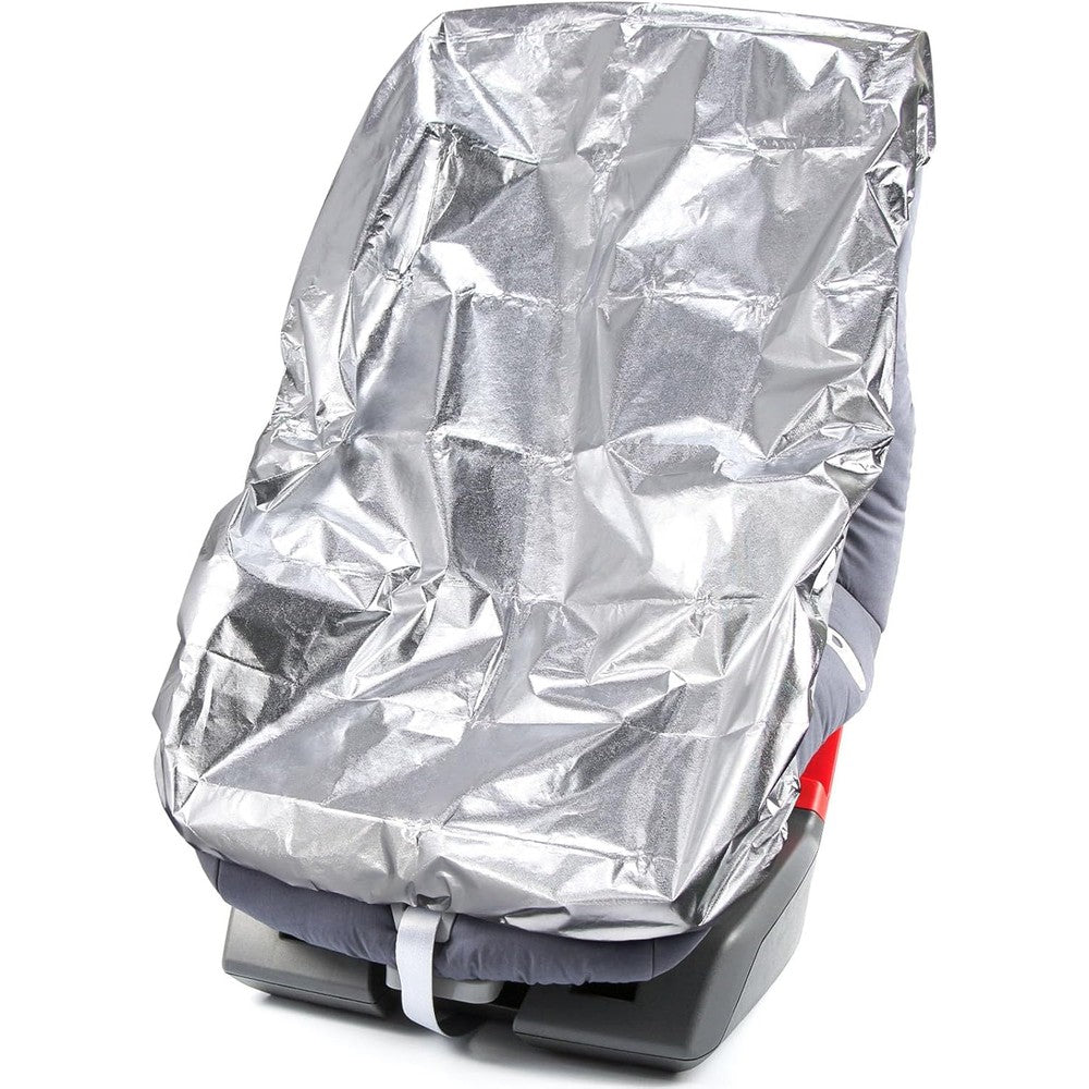 Haoall baby car seat sun shade cover front view silver heat protector